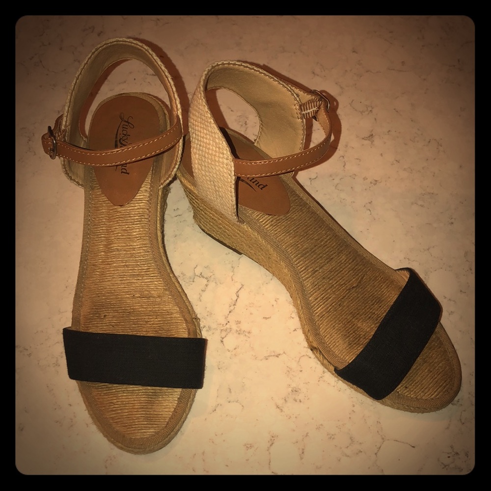 Luck Brand Kavelli Espadrille Wedge Sandal, Black
